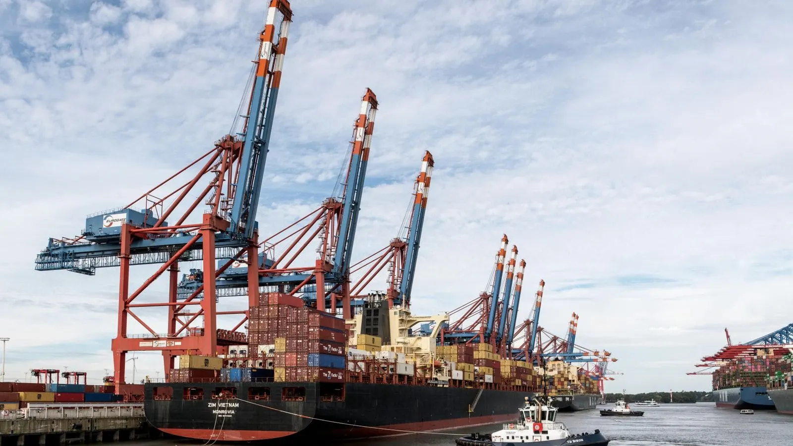 Container port terminal with gantry cranes — Davion Marine maritime operations